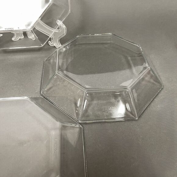 Arcoroc France Octime Clear Octagonal Bowls Glass 7 3/4" across Lot of 4 - Picture 10 of 13